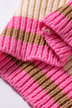 Stripe Striped Colorblock Texture Drop Shoulder Sweater