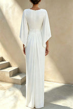 Aurelia Plunging V-Neck Draped Maxi Dress
