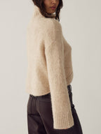 Asymmetric Hem Button Front Cropped Sweater