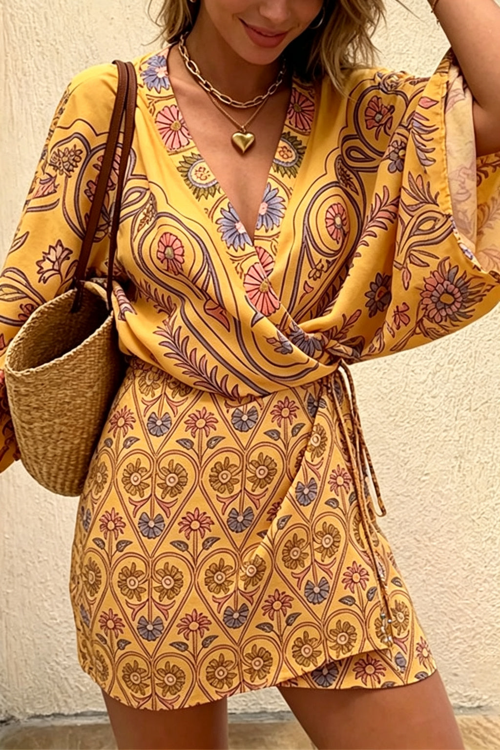 Gypsy Soul Paisley Wrap-Style Mini Beach Tunic & Dress