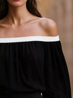 Off Shoulder Lantern Sleeve Blouse