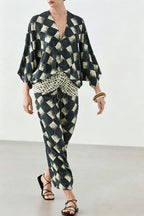 Nomad Diamond Print Kaftan Maxi Dress