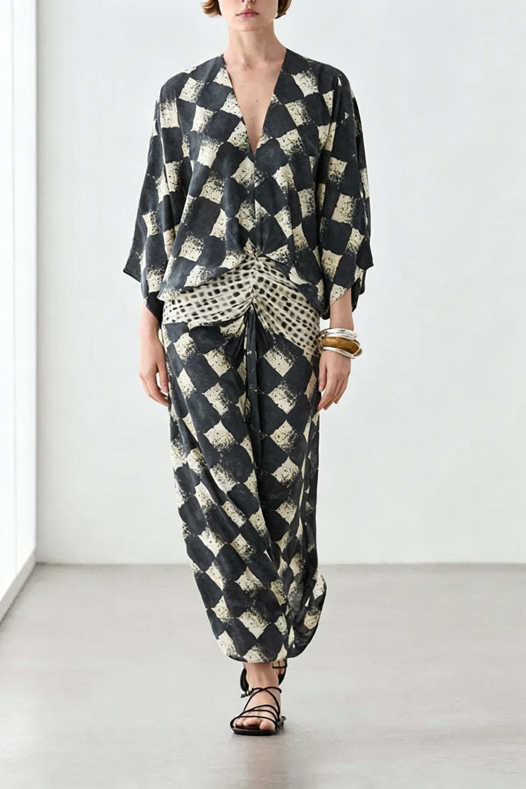 Nomad Diamond Print Kaftan Maxi Dress
