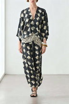 Nomad Diamond Print Kaftan Maxi Dress