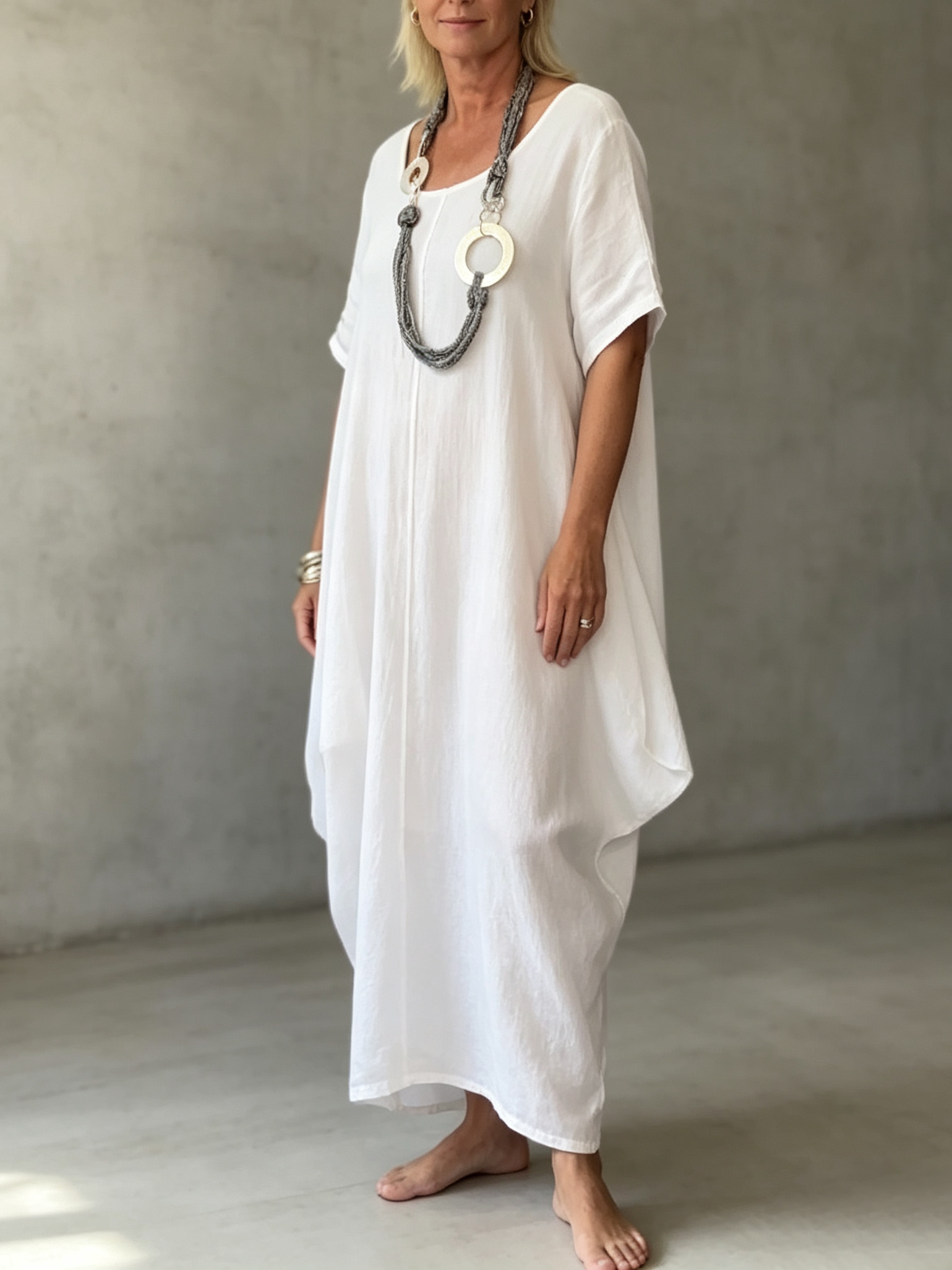 Bohemian Silhouette Design Two-way Cotton-linen Dress