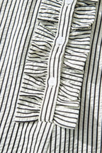Striped Ruffle Button Front Maxi Dress