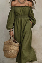 Spaghetti Strap Balloon Sleeve Dress