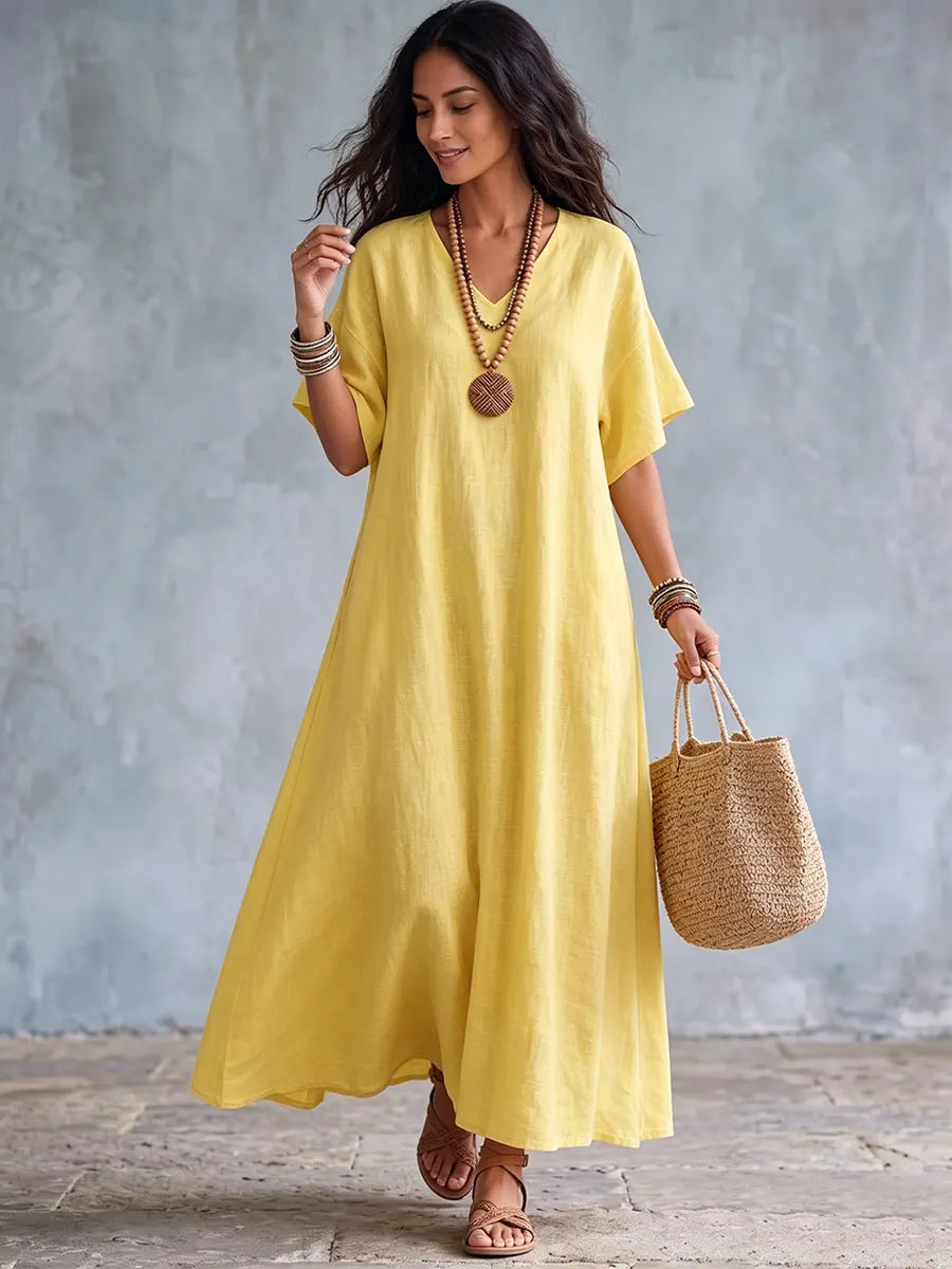 Minimalist Elegant Cotton-linen Dress