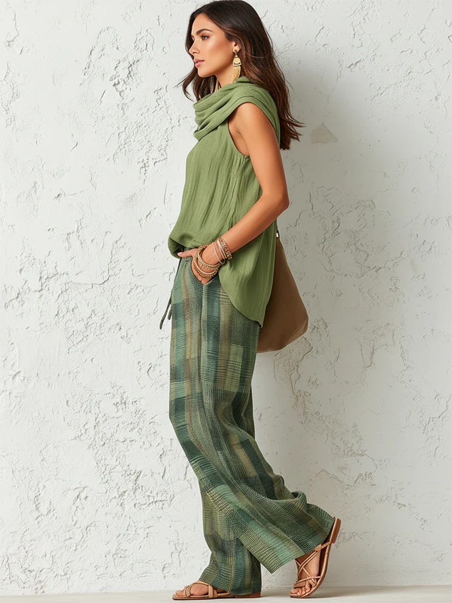 Beatrice - Lightweight Blouse & Wide-Leg Trousers Set